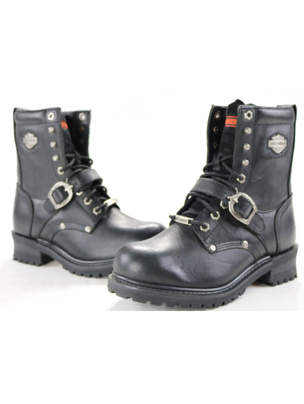 harley davidson boots 7.5 WIDE 7.5W black leather logger lace 91003 mens 8" bar